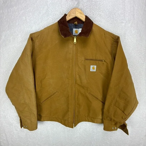 Carhartt Detroit Jacket Blanket Lined Mens 48 Tall J01 BRN Brown 6BLJT - Picture 2 of 16